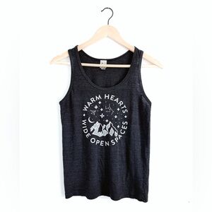 Locomotive Clothing 🇨🇦 Unisex Black Heather Tank ‘Warm Hearts’ - Size XS